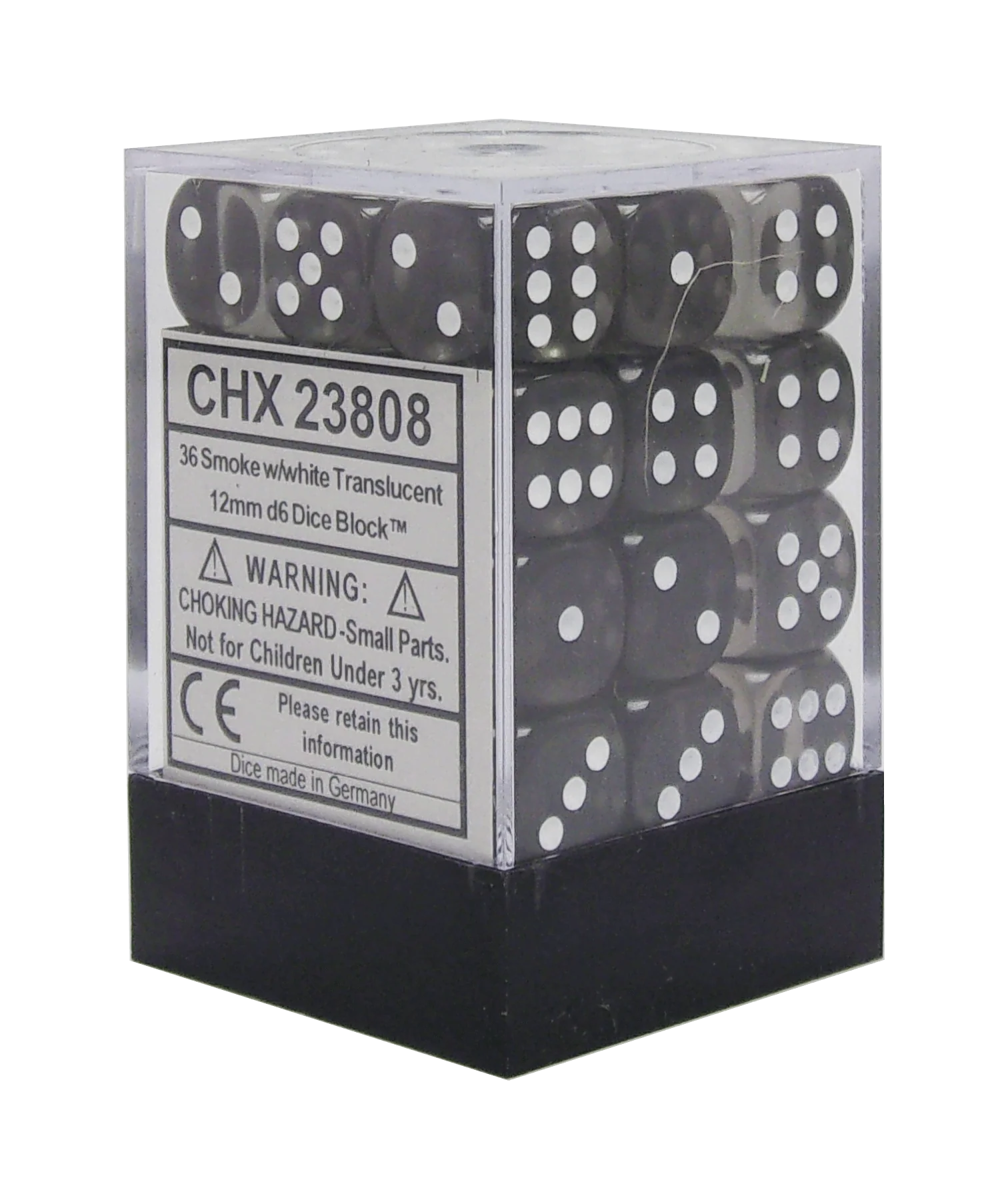 Chessex: Translucent Smoke/White Set of 36 D6 Dice