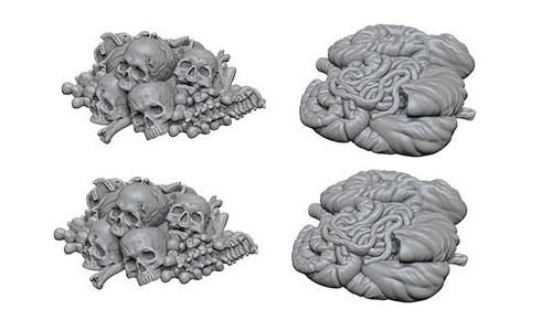 WizKids Minis: Deep Cuts Unpainted Miniatures, W6 Pile of Bones & Entrails
